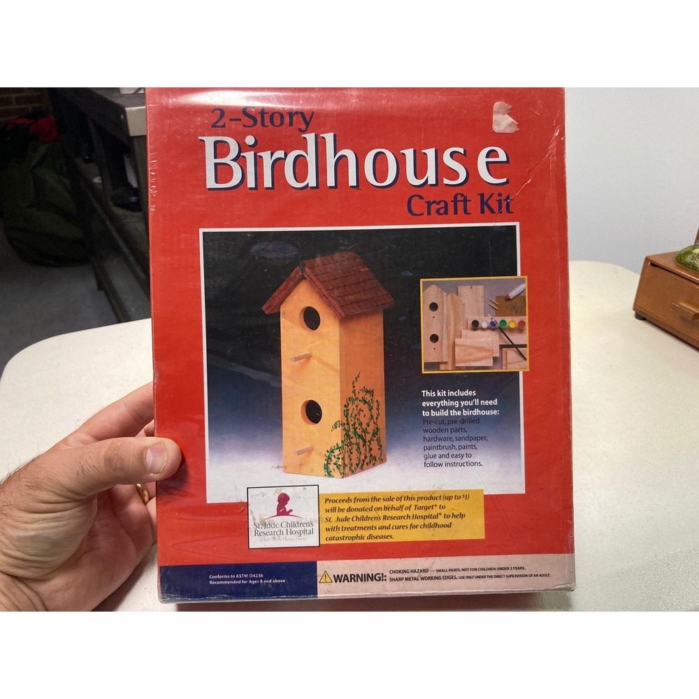 St Jude 2-Story Birdhouse Craft Kit TAF-133 DIY Wood Building Set New Sealed